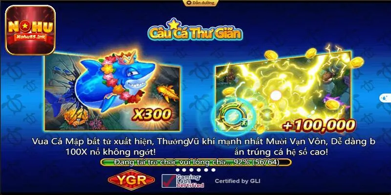 Câu cá thư giãn là siêu phẩm đặc biệt tại cổng game Nohu65