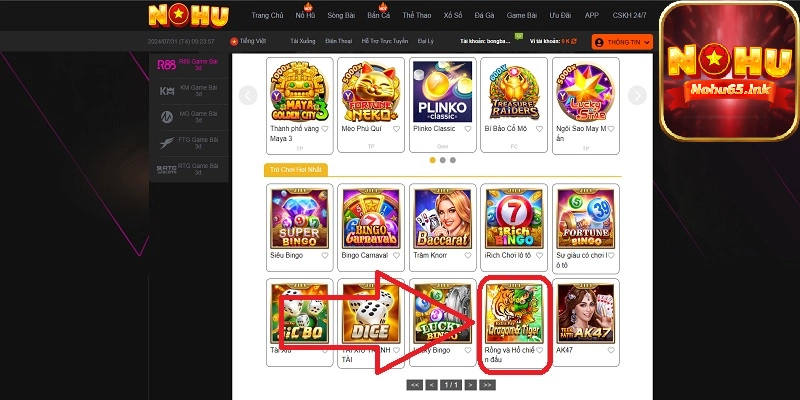 Game rồng hổ nohu65 có giao diện cực chất, hình ảnh sắc nét