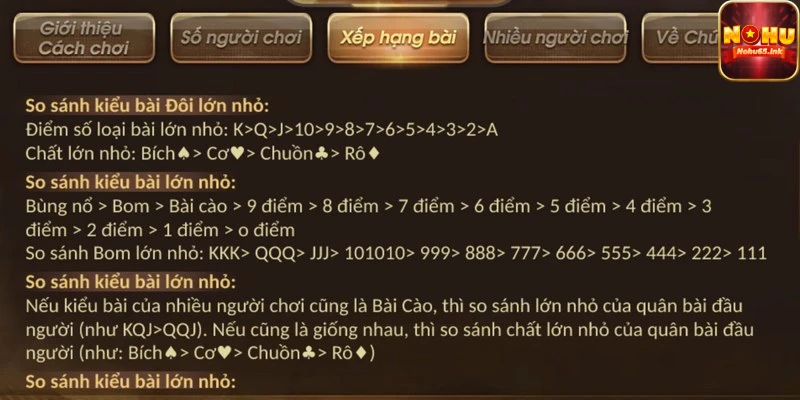 Nắm rõ các tổ hợp ăn bài trong game bài cào Nohu65